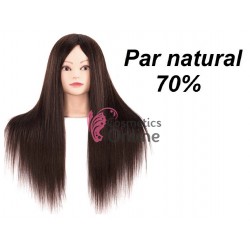 Cap de practica  N  Saten Inchis din par Natural 60 cm SPT01